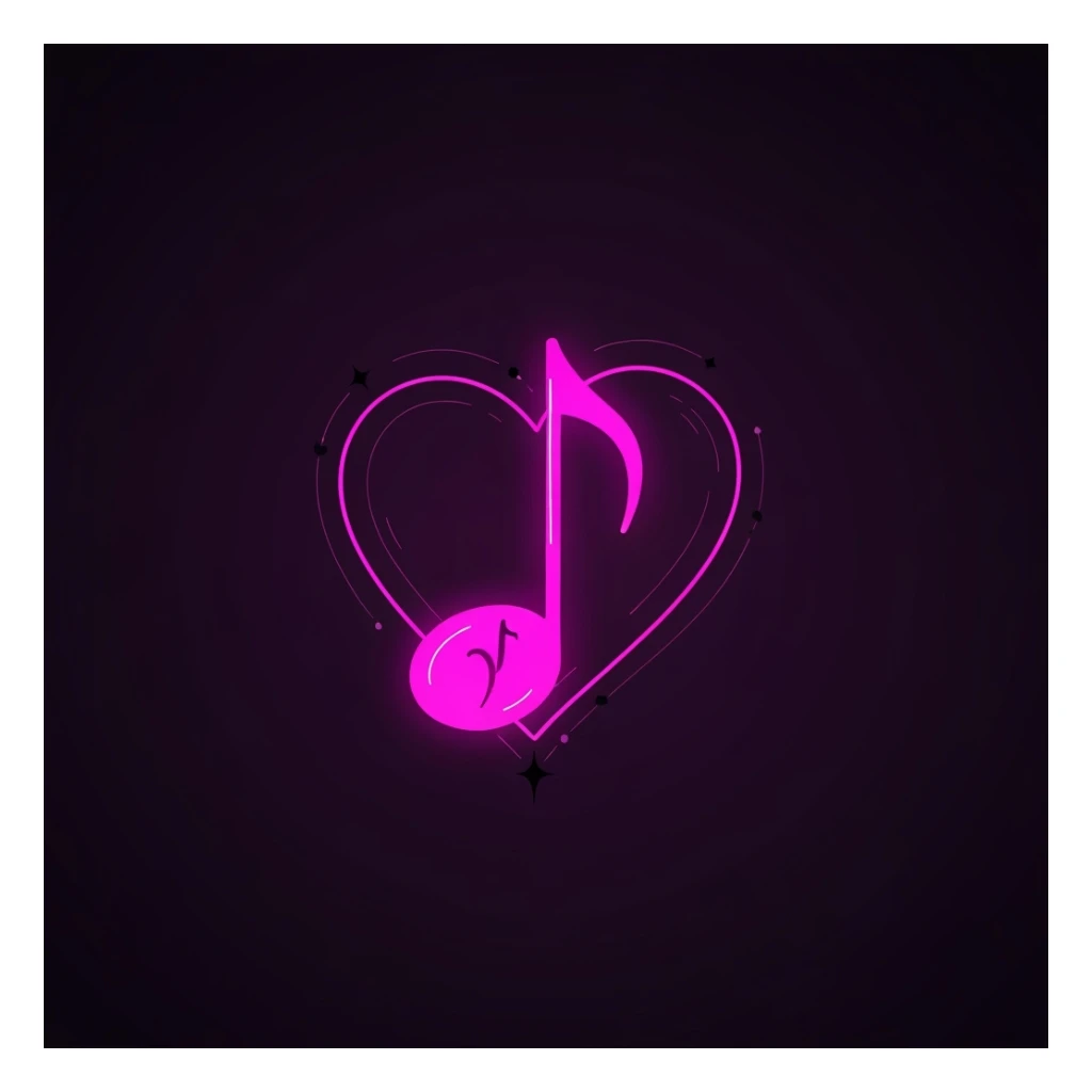 goth heart music note, cute, expressive, minimal sticker