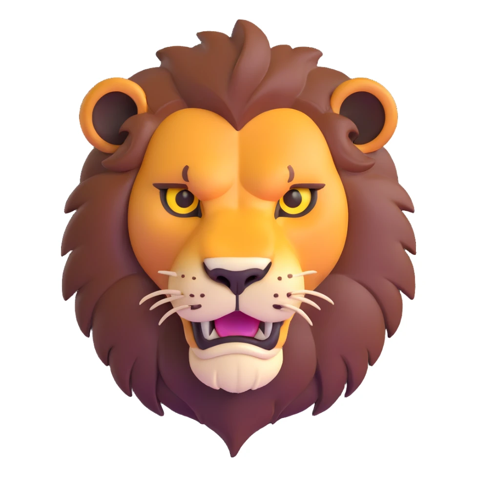 nasty lion looking sideways with mean fierce expression sticker
