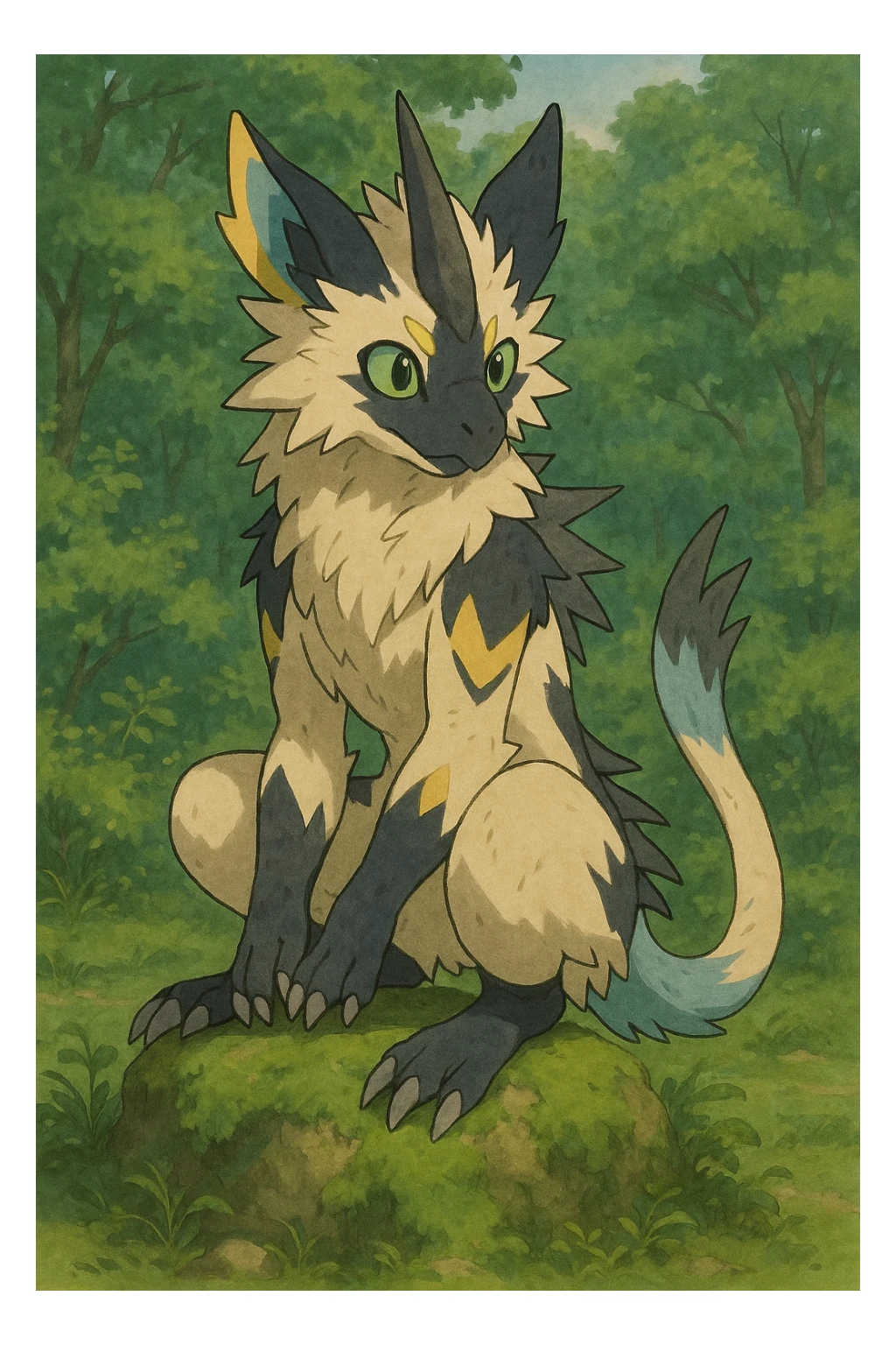 Sergal-Protogen-Trico-Zeraora-Vernid-fusion-hybrid-creature sticker