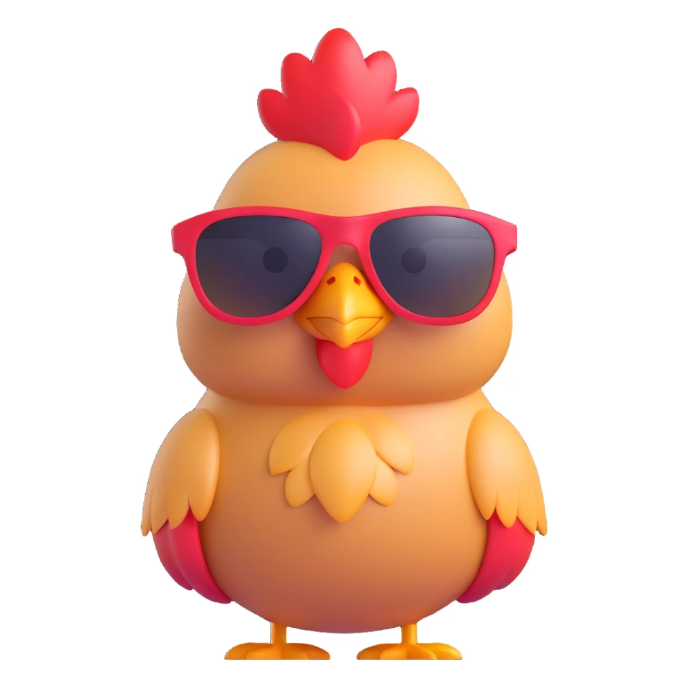 cool chicken wearing sunglasses, fun and confident sticker