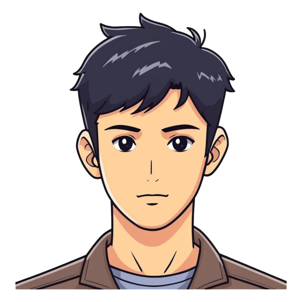 handsome male with black hair sticker