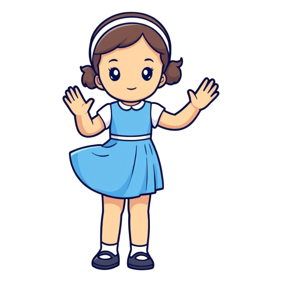 Little miss in blue dress  sticker
