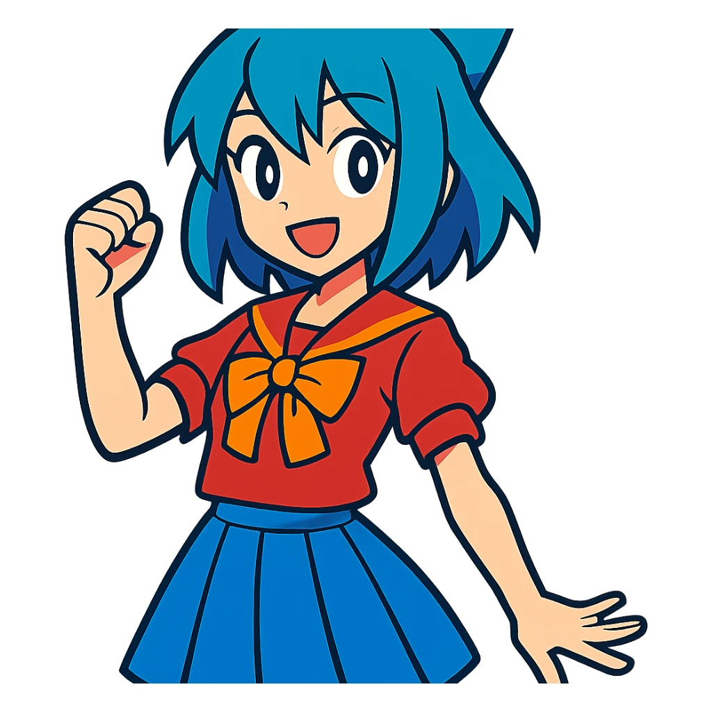 anime girl in vibrant toon style sticker