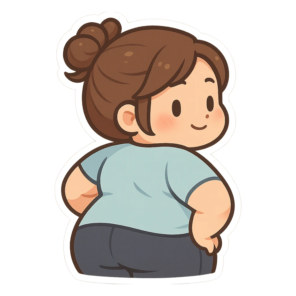 Person with big back sticker