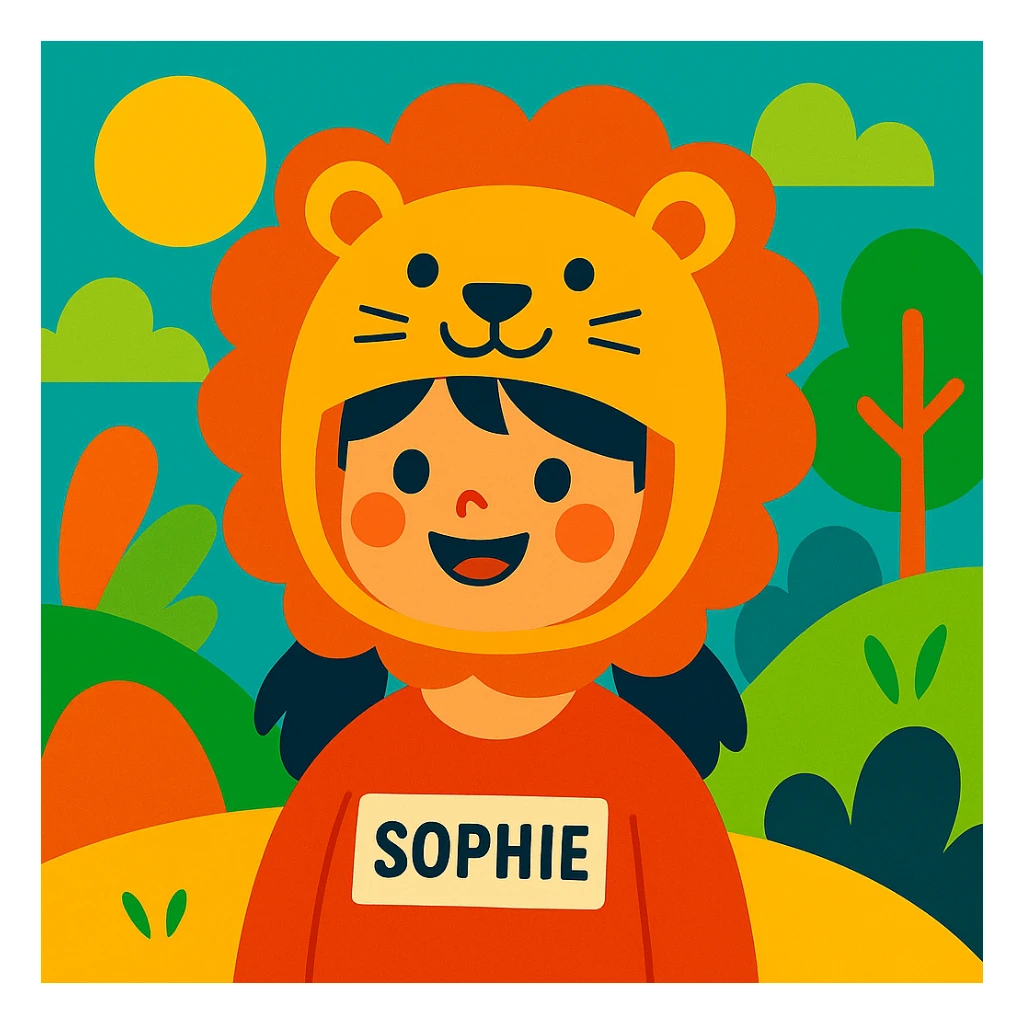 Sophie hat lion sticker