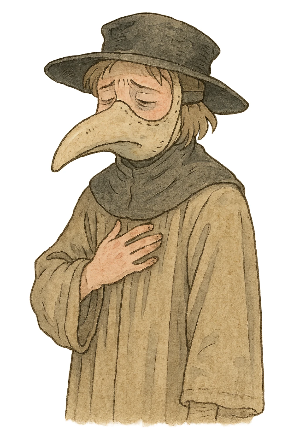 a plague victim from the 1600s feeling sick sticker