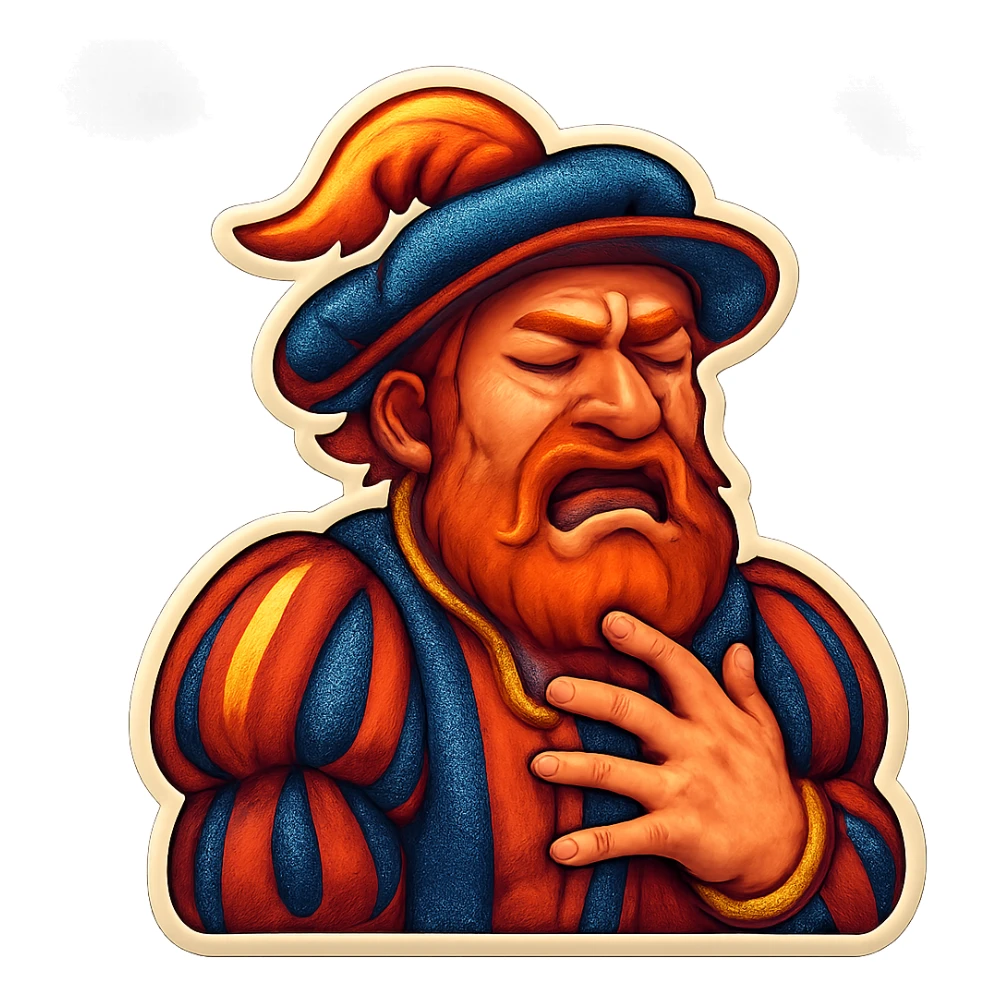 Red-bearded Landsknecht showing disgust sticker