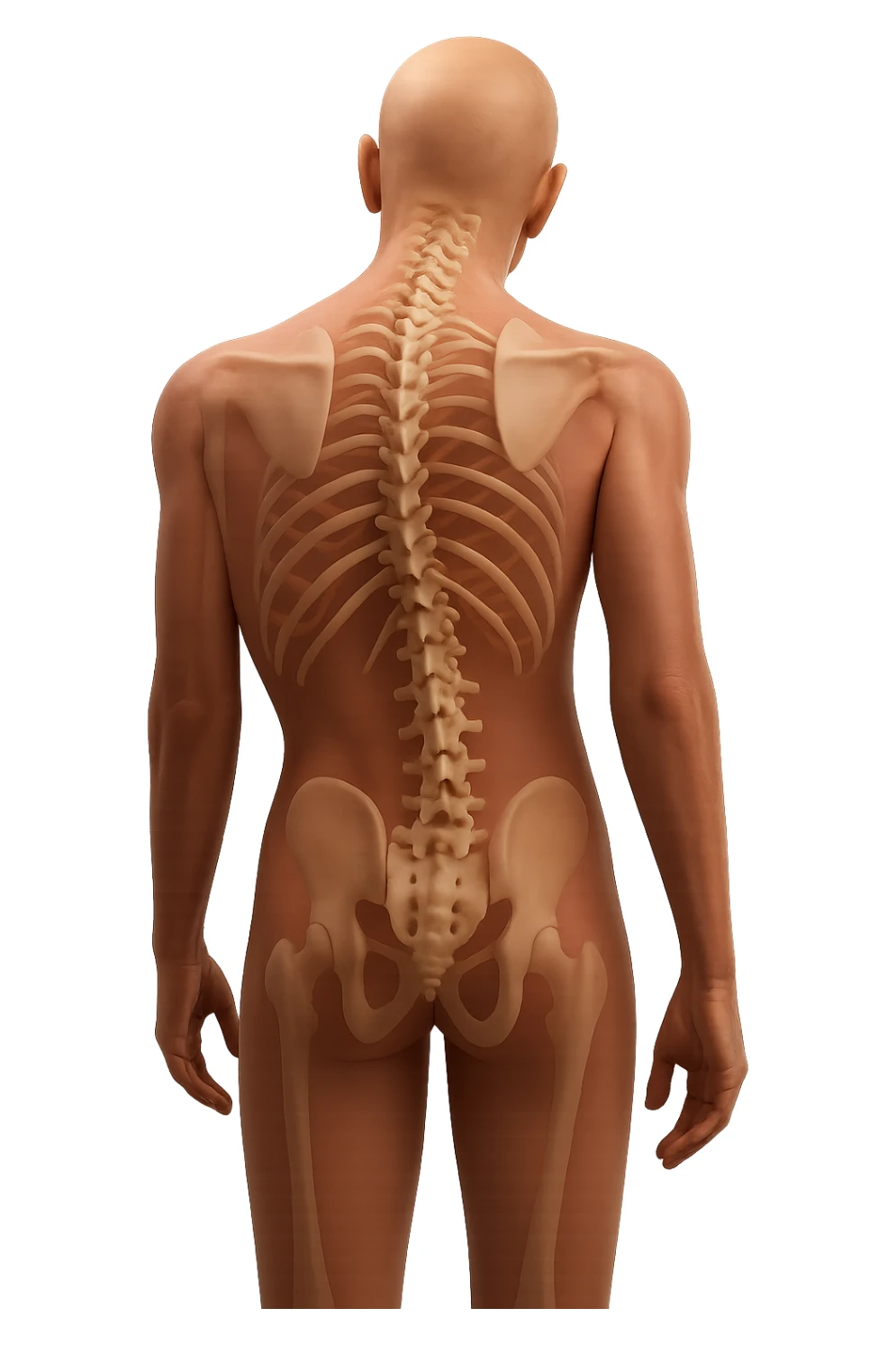 spina dorsale anatomica umana storta, iperrealistico 4k sticker