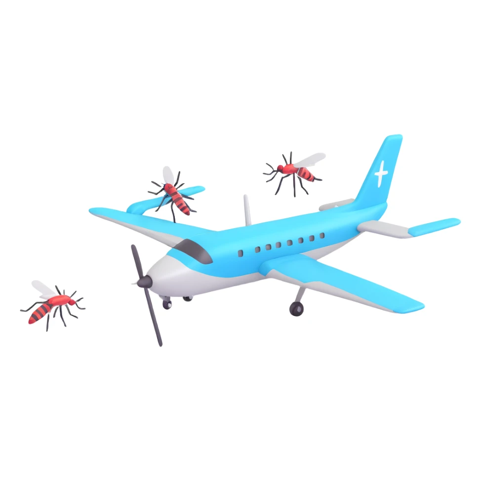 mosquito airport with mosquitoes as airplanes sticker
