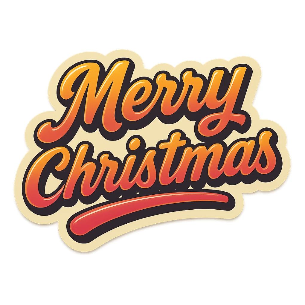 Merry christmas text, remove background sticker