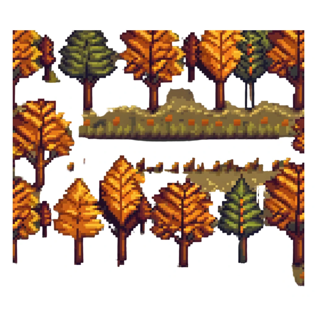 fall season landscape with trees and orange foliage sticker