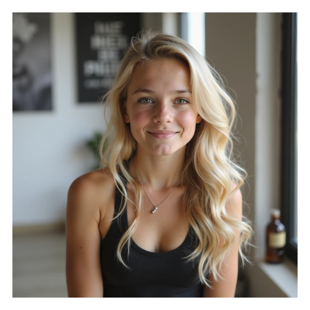 Jeune fille de 16 ans sportive et blonde et belle  sticker