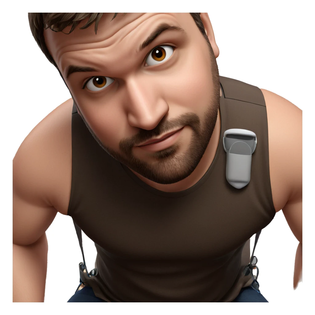 brown haired man portrait sticker