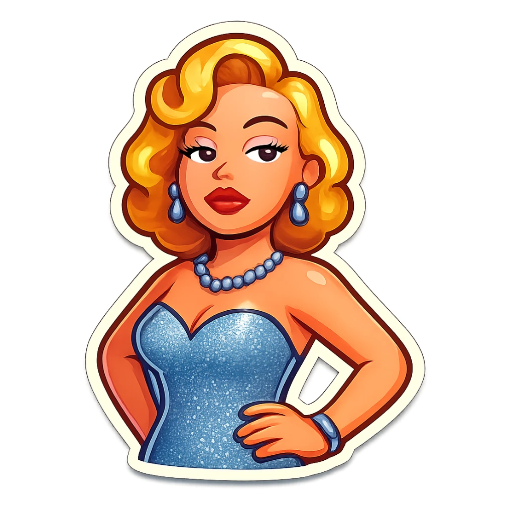 Remove the background from this glamorous Hollywood film star emoji, keeping the style and subject unchanged. sticker