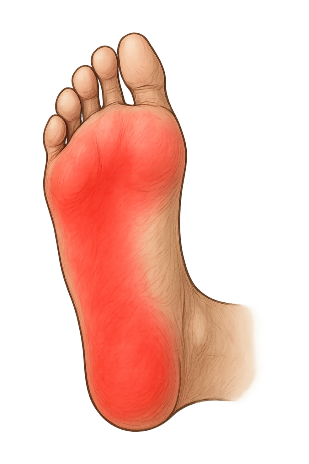 Piede con rossore sotto la pianta sticker