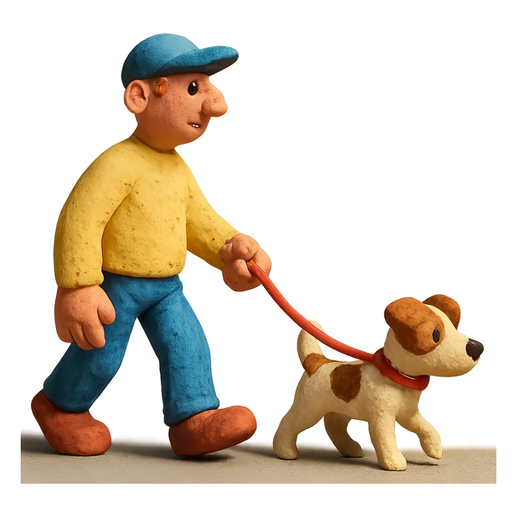 a man walking a Jack Russell Terrier sticker