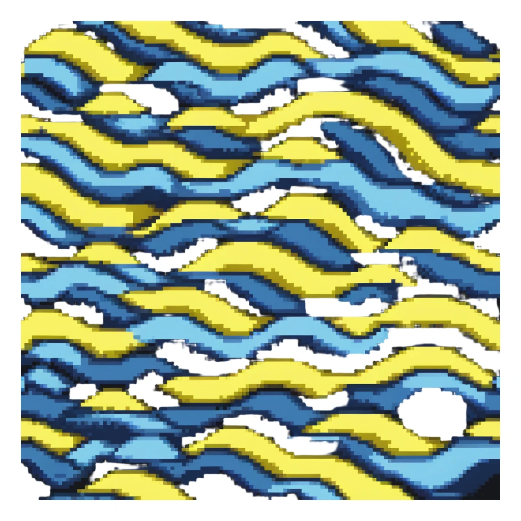 Wave with blue and yellow colors of Ukrainian flag sticker