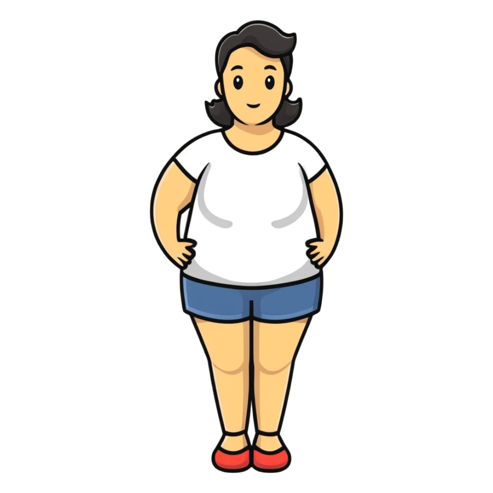 woman with exaggerated proportions sticker