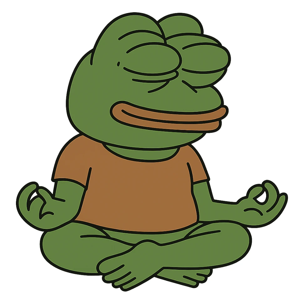 pepe the frog meditating sticker