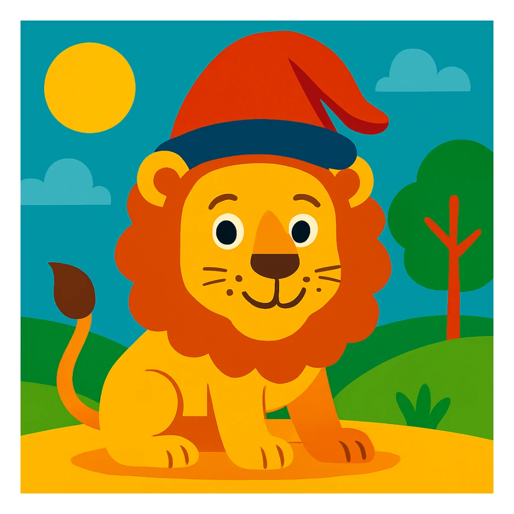 Sophie hat lion sticker