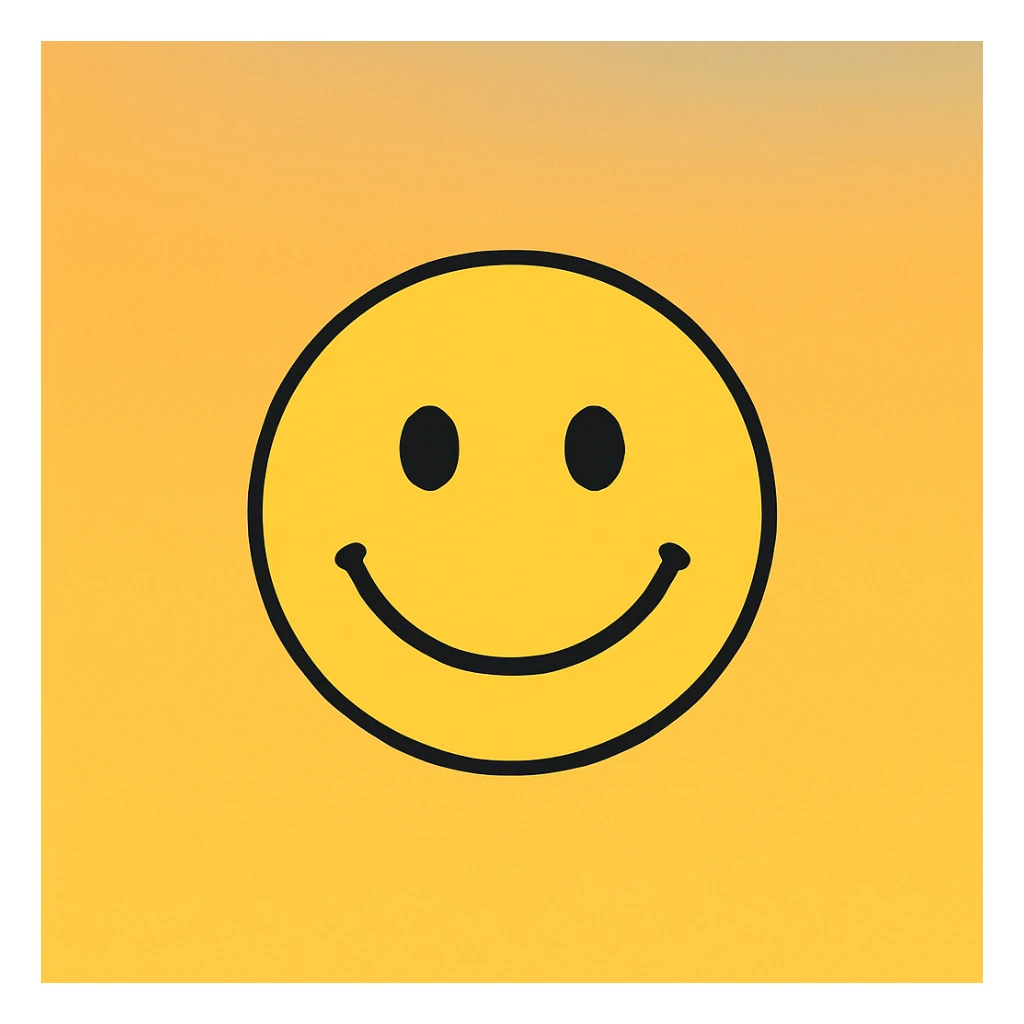 Frame 2: Gradient background with smiley face, very faint hint of blue, no grid lines yet sticker