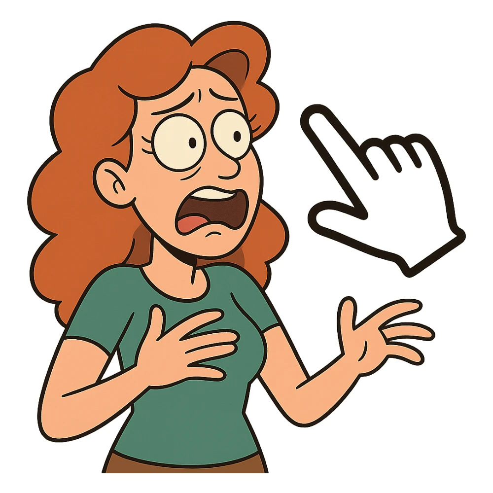 flat toon style finger cursor sticker