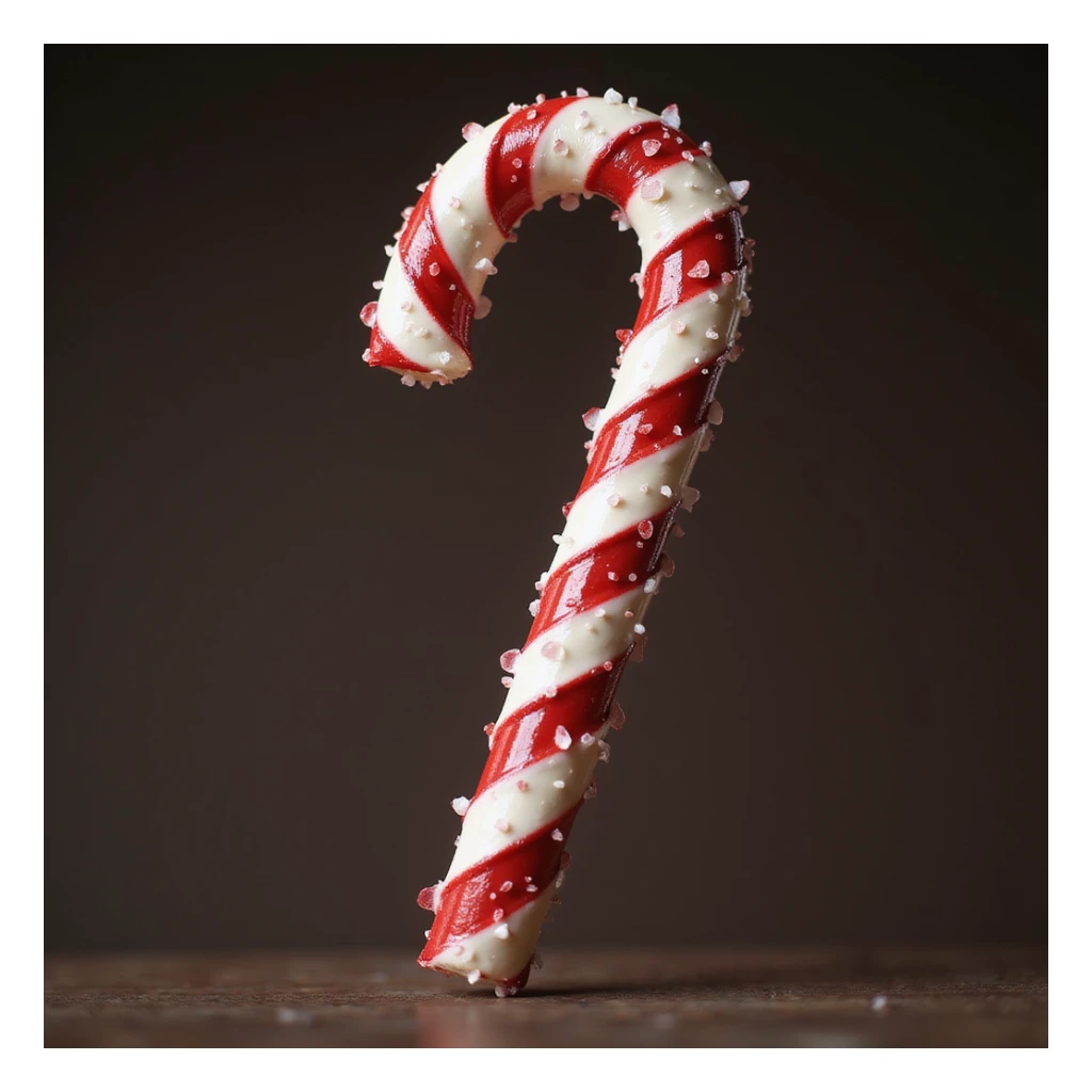 realistic candy cane, photorealistic style sticker