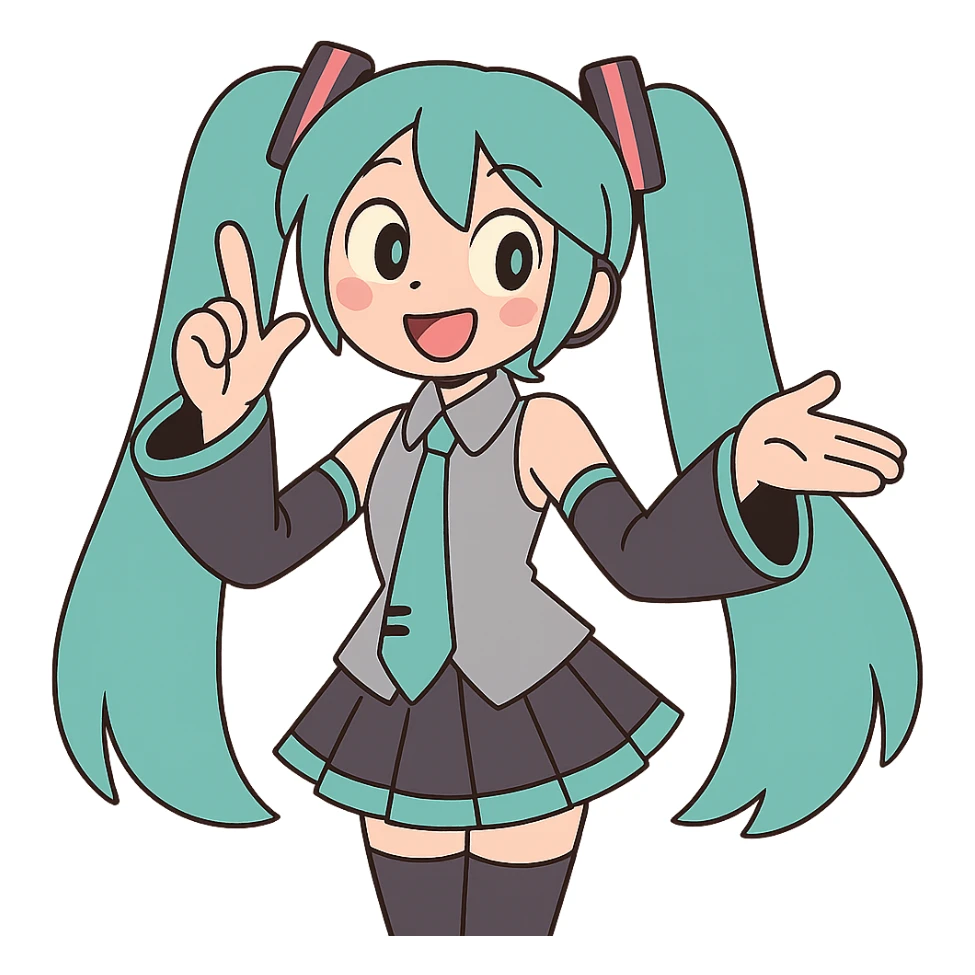 pastel toon style Hatsune Miku sticker