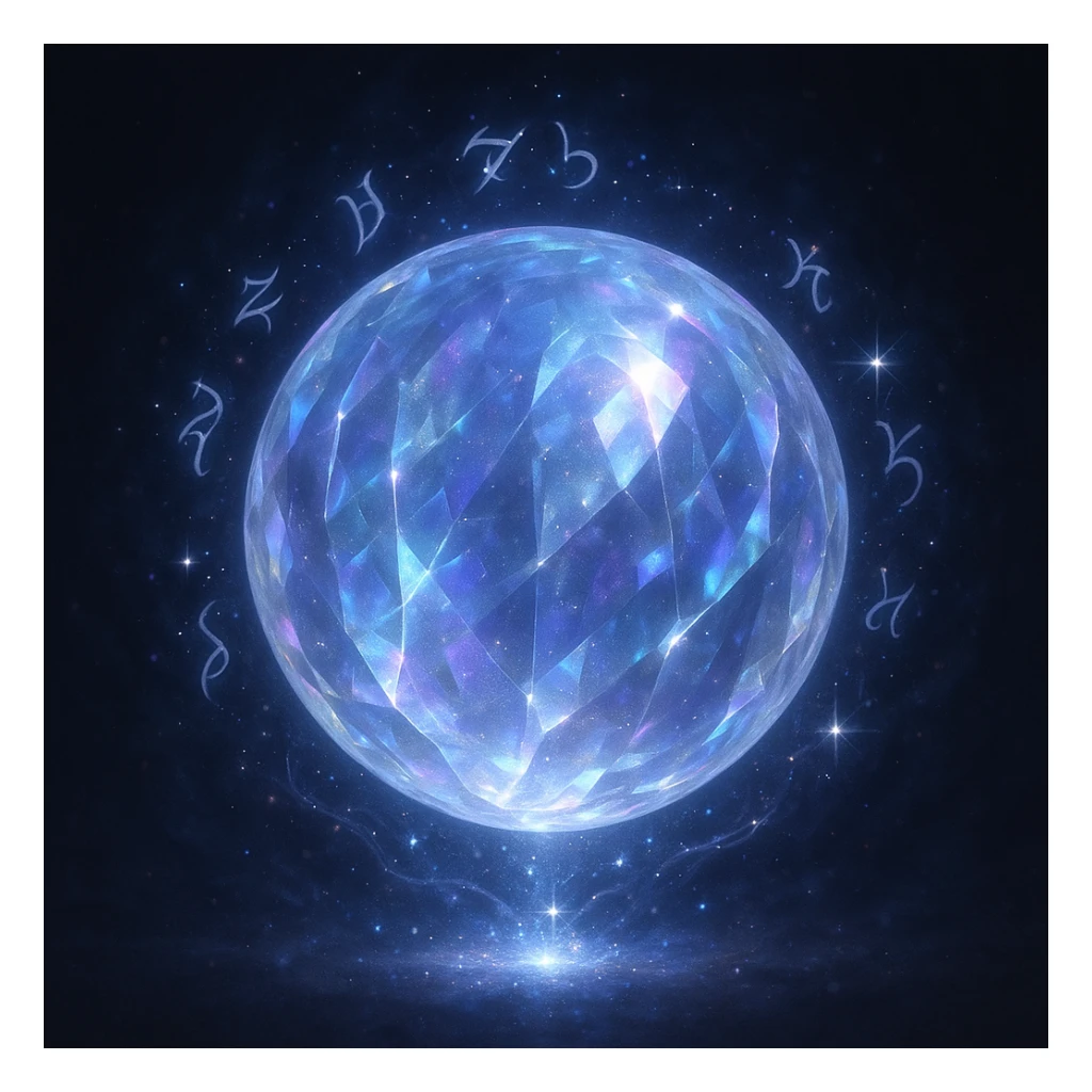 a crystal aura orb with ethereal glow, elegant, high fantasy style sticker