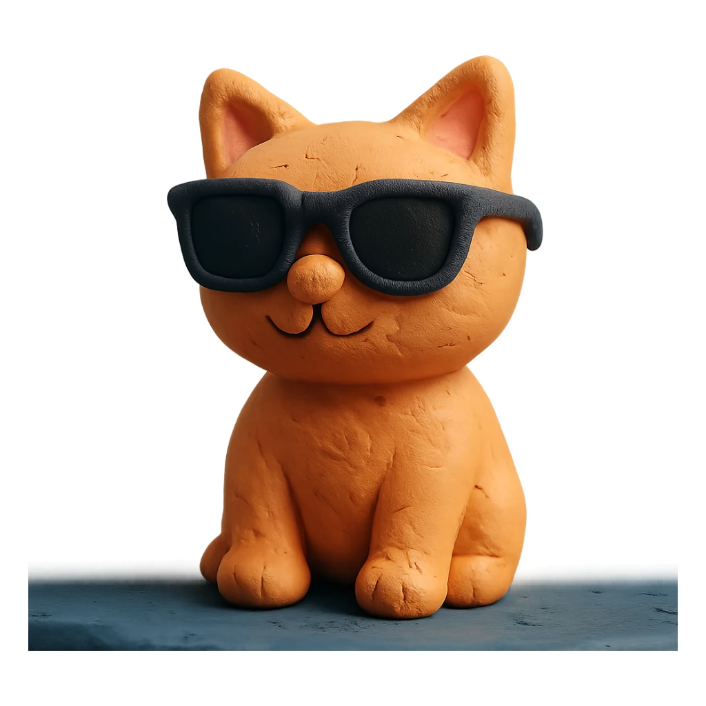 claymation style cat wearing sunglasses sticker