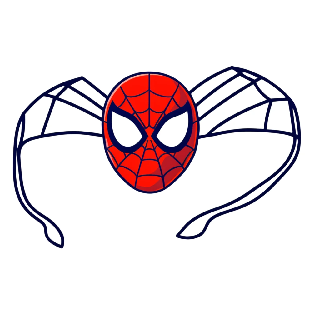 Spider-Man face mask only, classic red mask with white eyes sticker