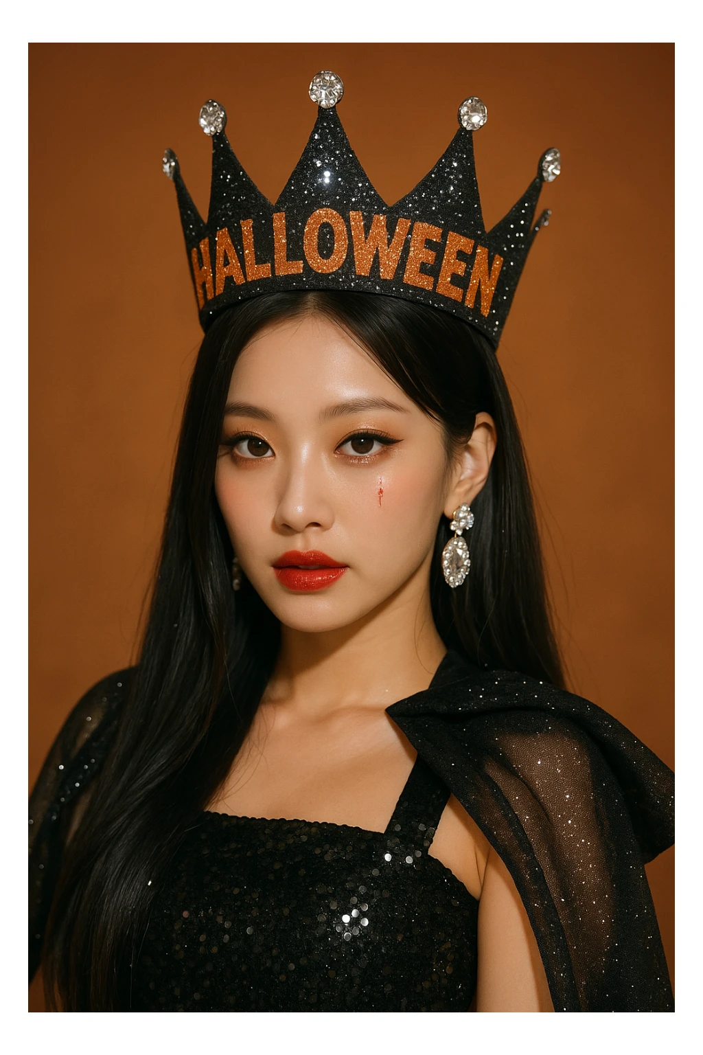 halloween kpop idol crown, sparkly and trendy sticker