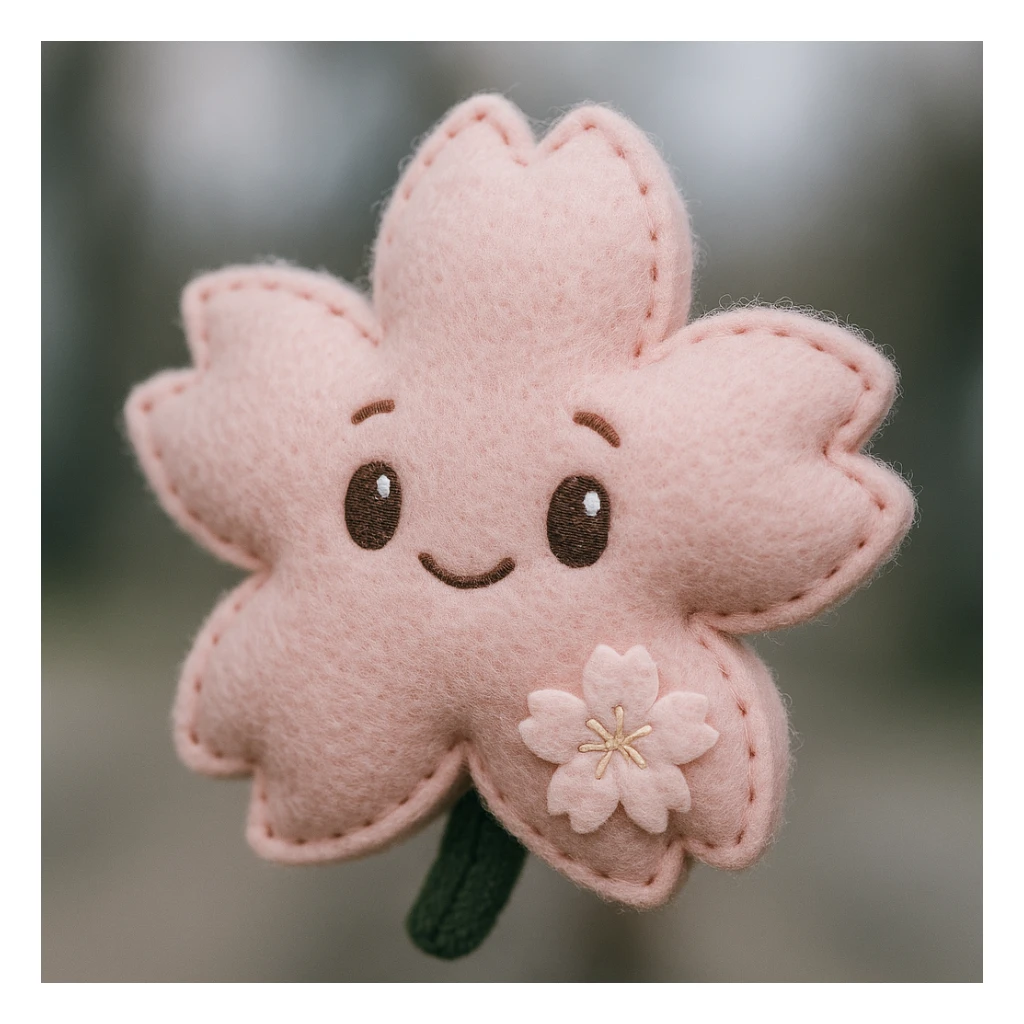 sakura cherry blossom, plush portrait style sticker