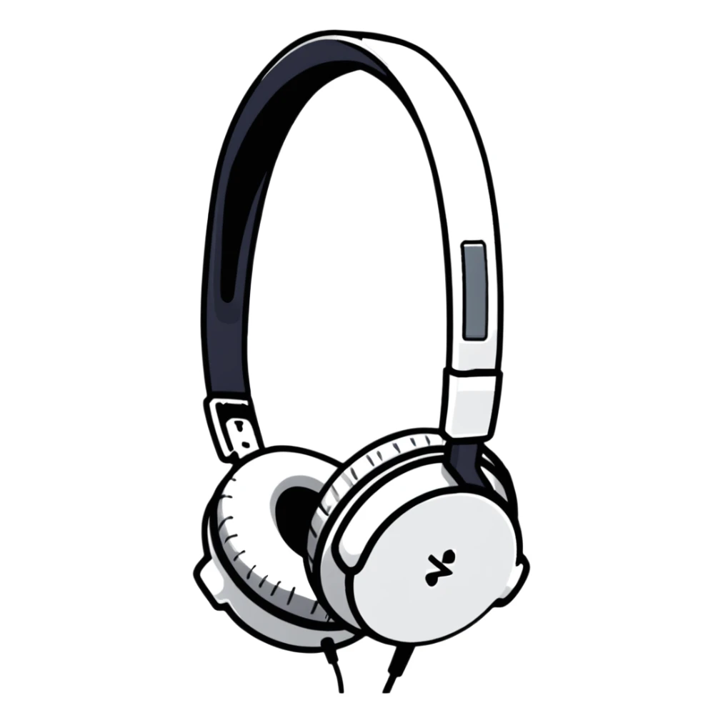 Premium white Sony headphones with large ear cups and sleek modern design sticker