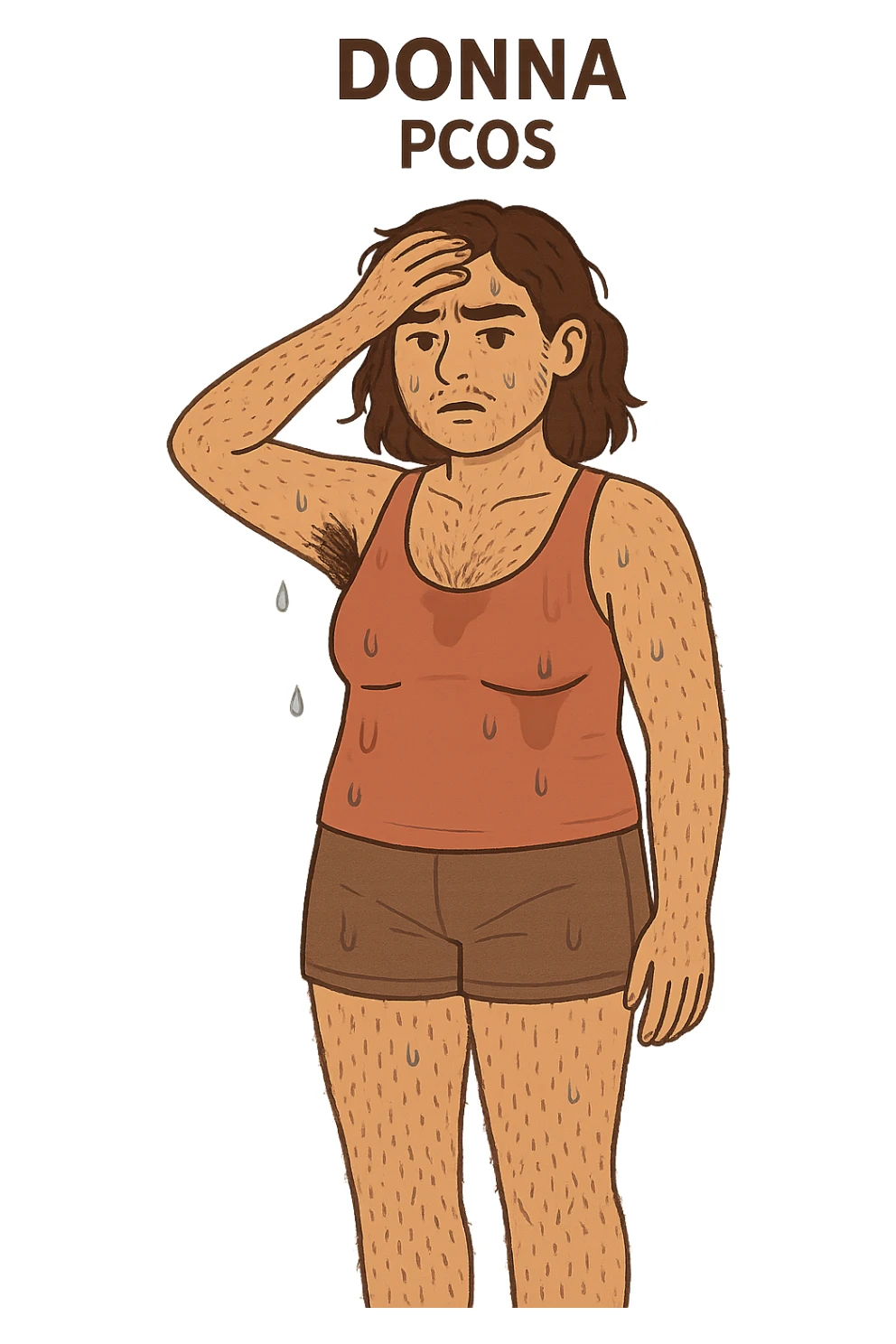 dONNA CON PCOS CON SUDORAZIONE E PELI OVUNQUE sticker