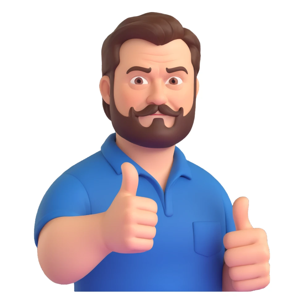 Nick Offerman being awesome, giving a thumbs up, lush park background sticker