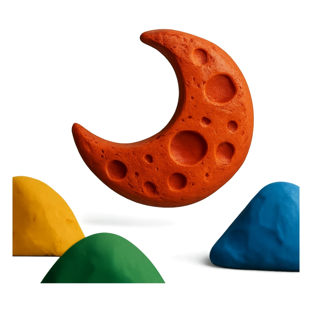 claymation style blood moon with textured look sticker
