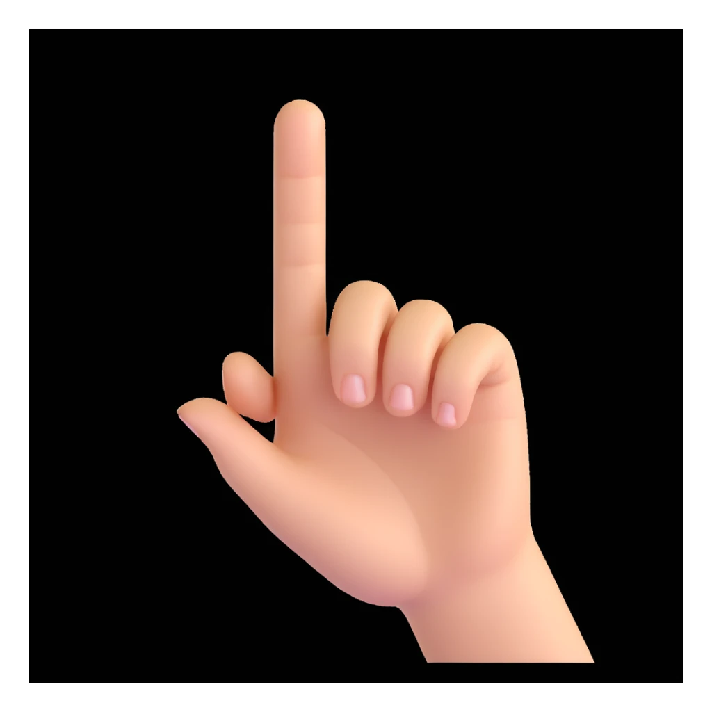 lady's index finger pointing up, feminine hand, light skin, simple background sticker