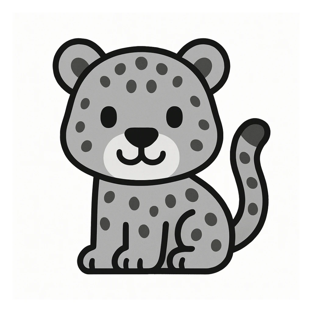 leopard icon, geometric shapes, clean lines, modern flat design, minimal color sticker
