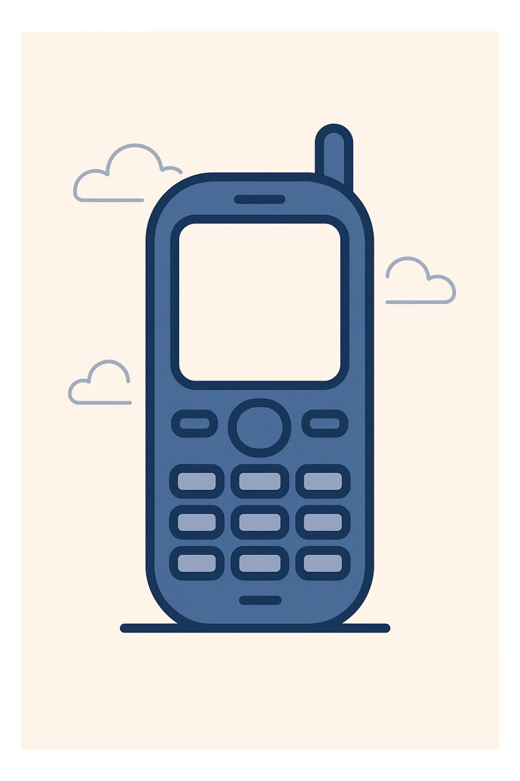 a phone in a modern flat style, minimal and clear sticker