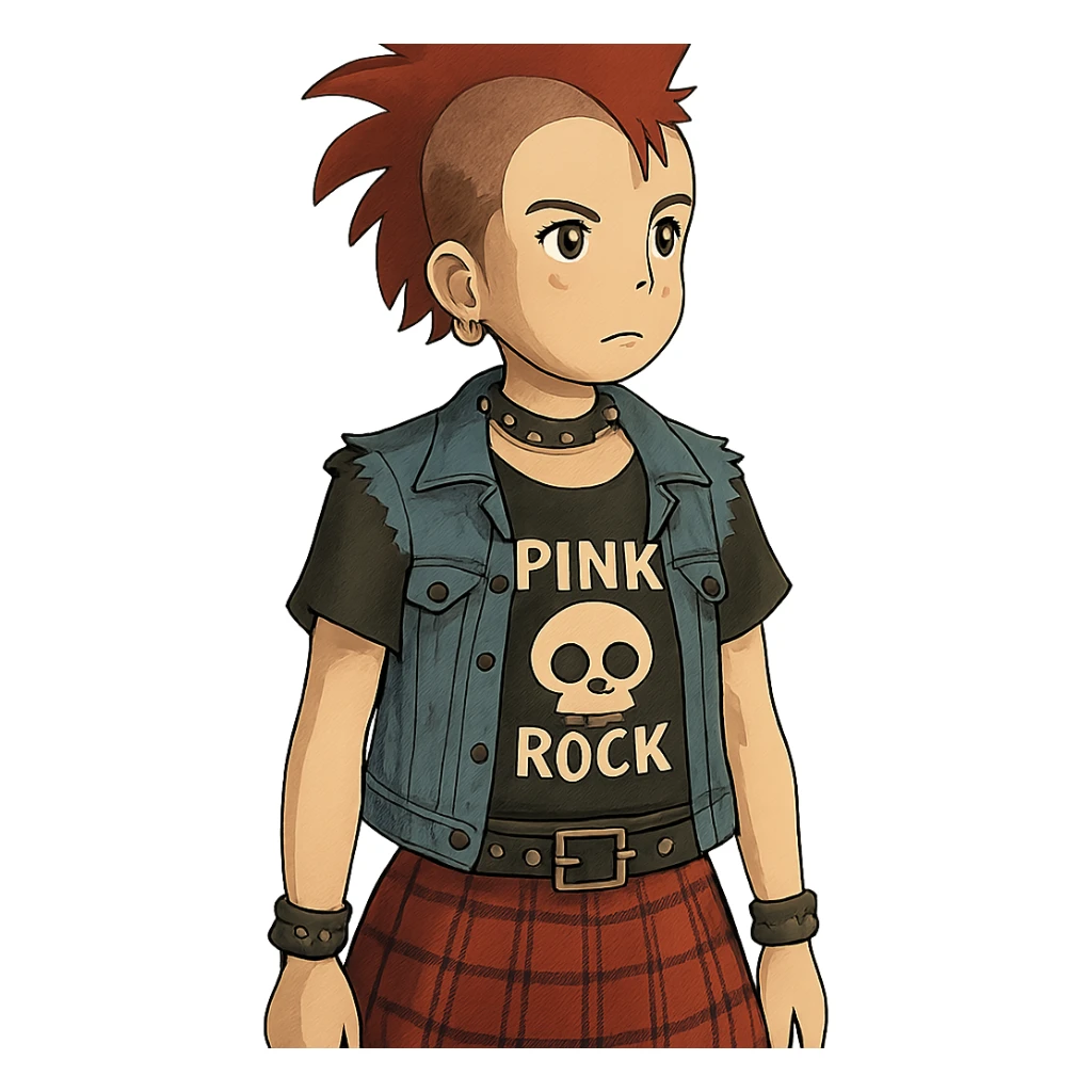 ghibli style punk rock girl sticker