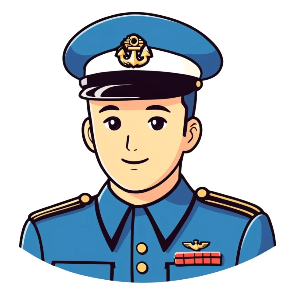 Man wearing marine uniform sticker