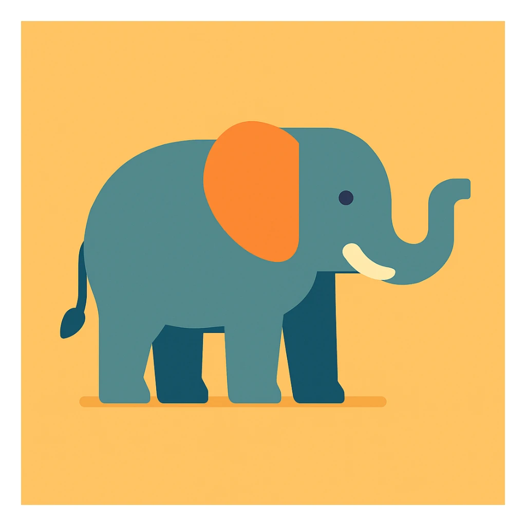 flat design style elephant sticker