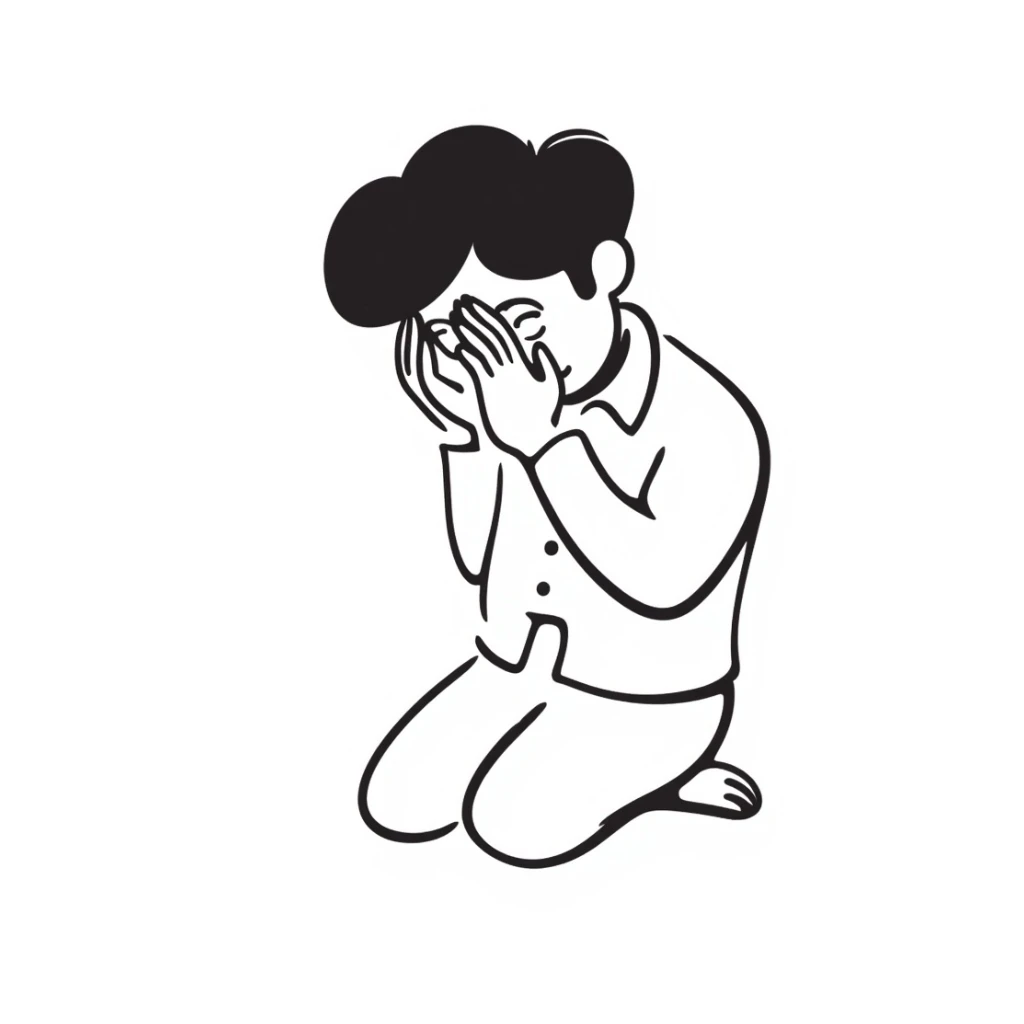 Naked man on knee sticker