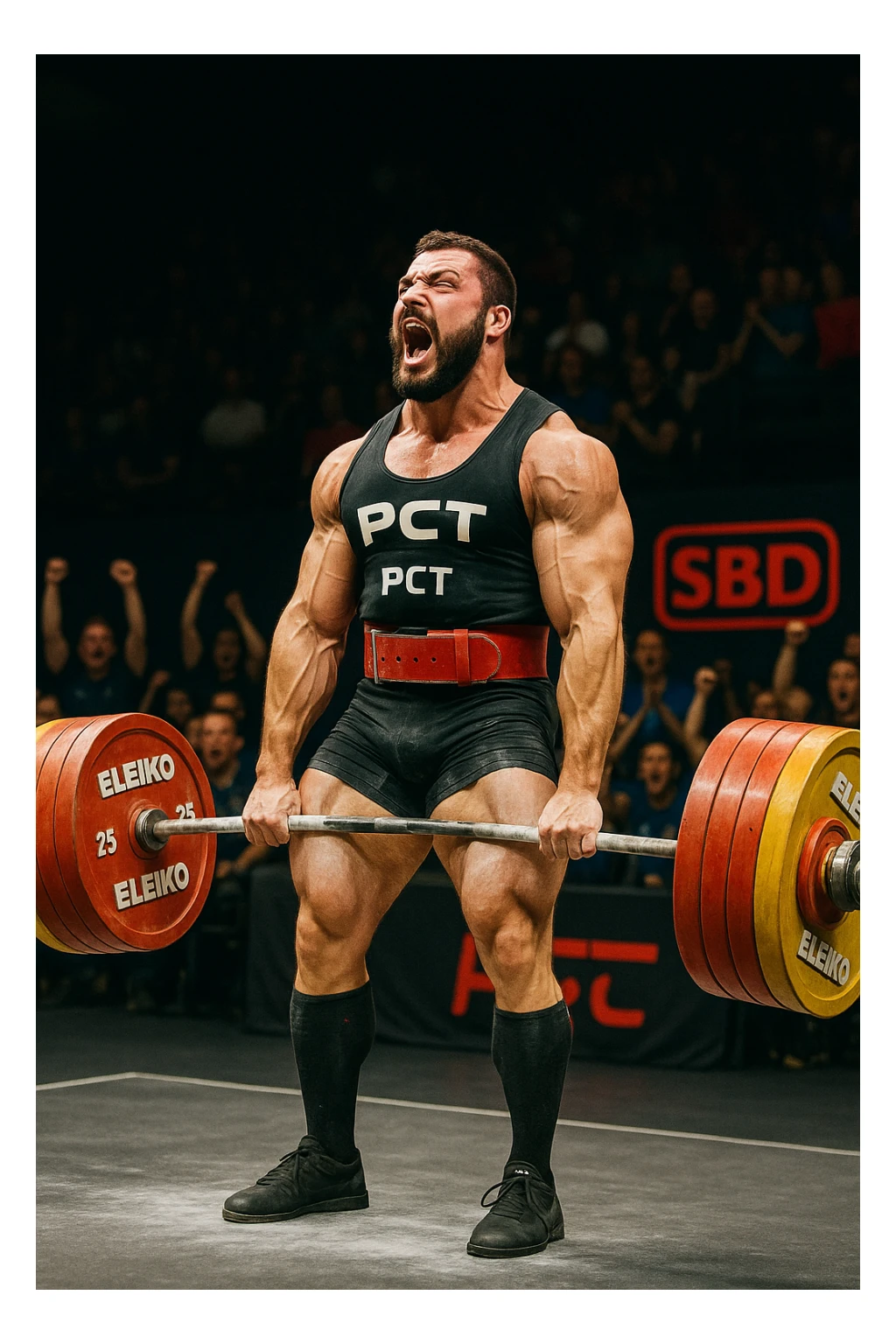 Powerlifter in gara che fa record grazie alla sua "PCT" in italiano sticker