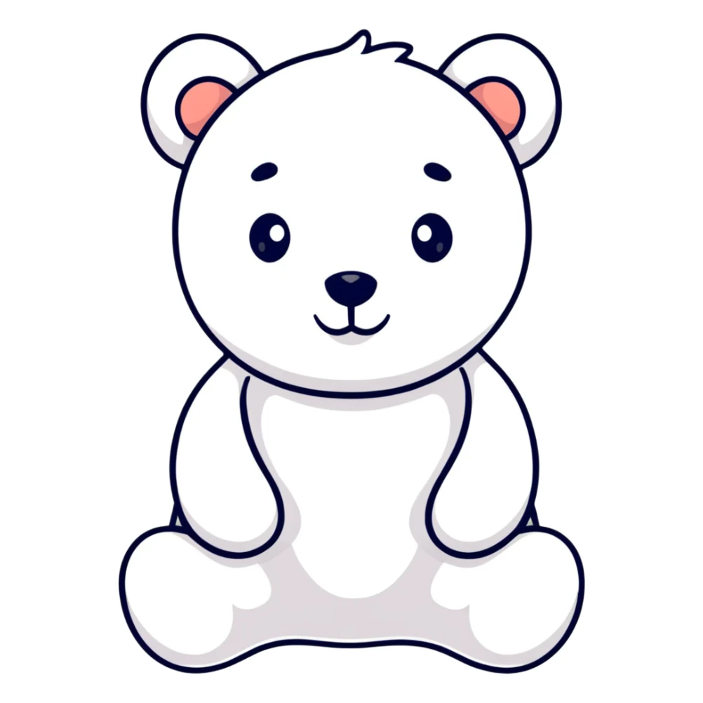Cute white and pastel pink teddy bear  sticker
