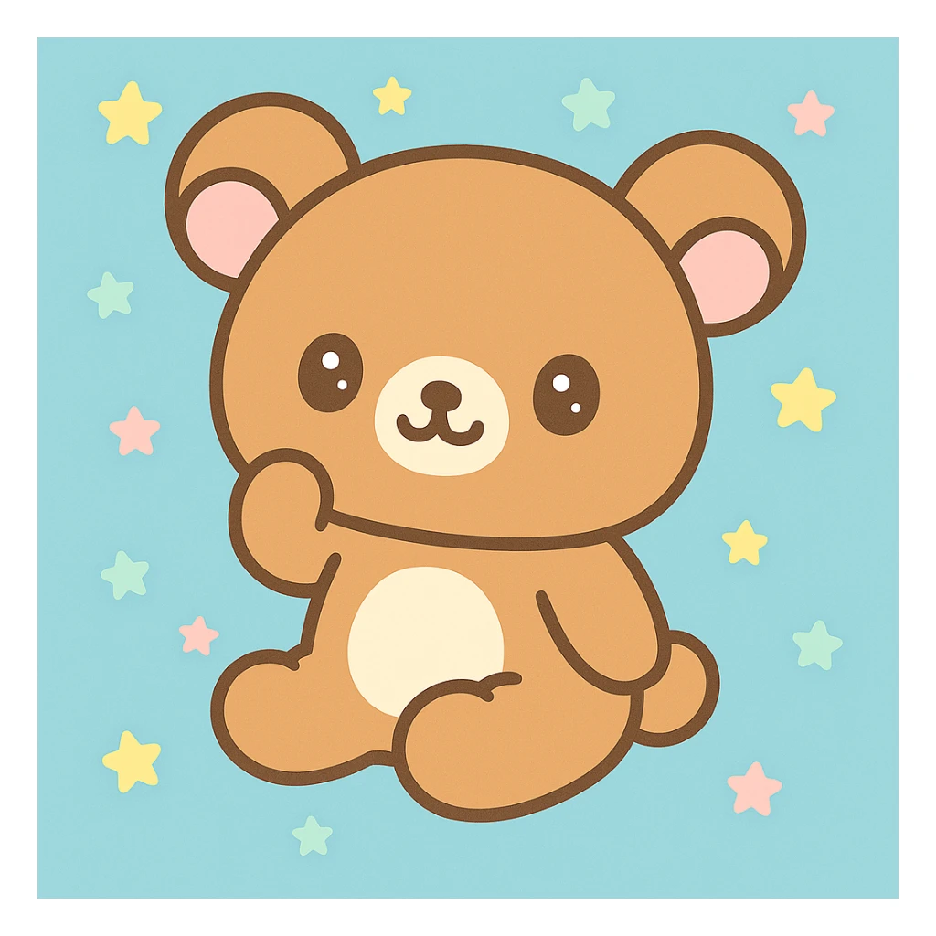 Change the background color to pastel blue, keep the kawaii style. sticker