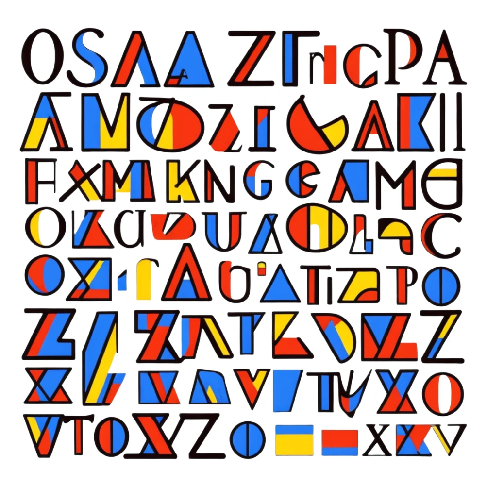 Colorful Russian alphabet letters sticker