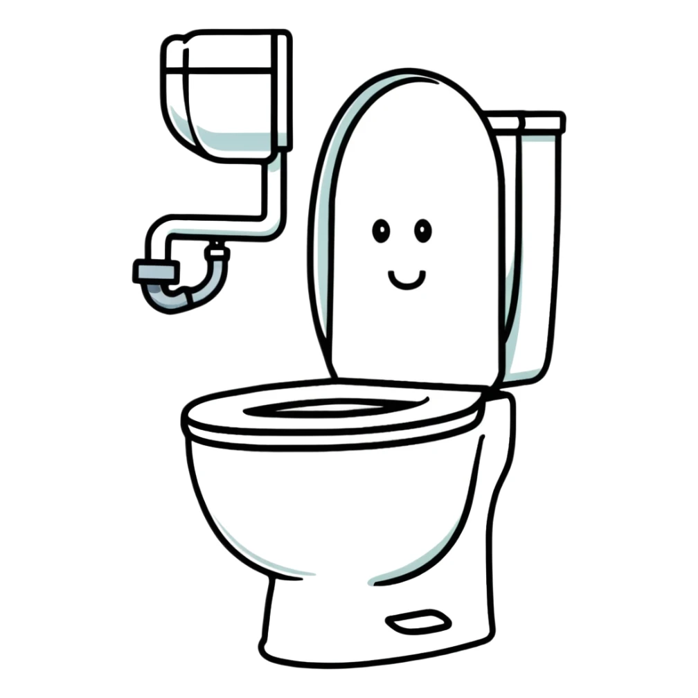 person with head in toilet bowl sticker