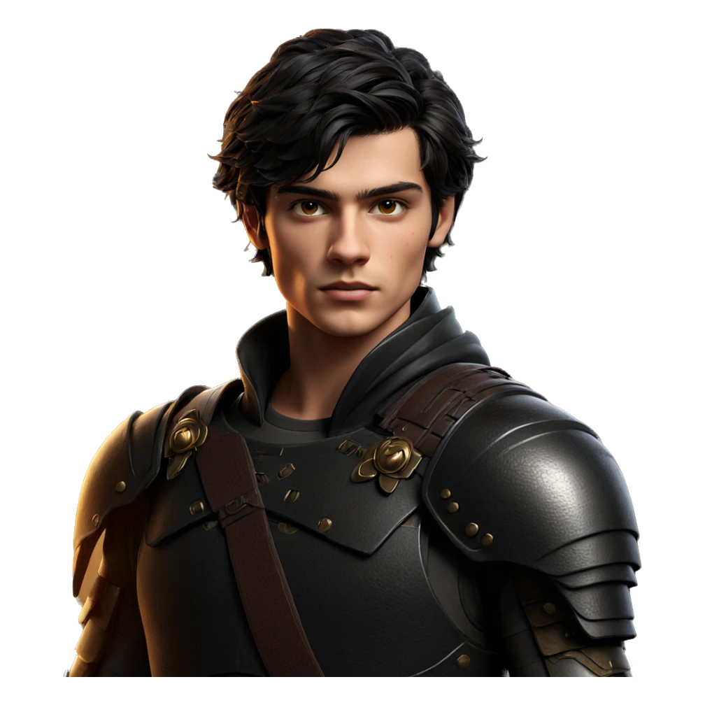 boy in armor with scar sticker